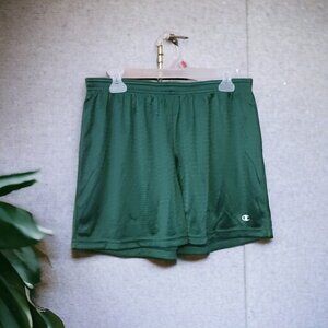 Champion Womens Lined Kelly Green Mesh  Elastic Waist Basketball Athletic Shorts